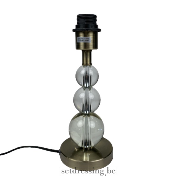 Glazen tafellamp 30cm metaal