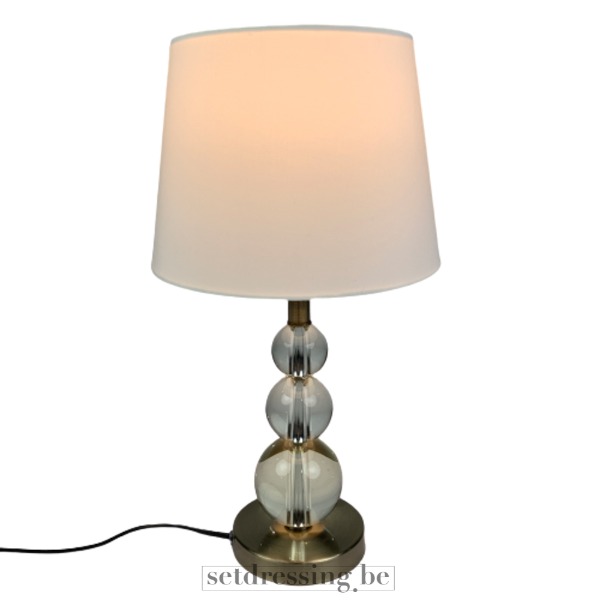 Glazen tafellamp 30cm metaal