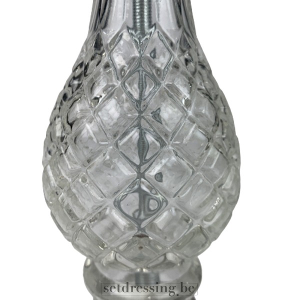 Glazen tafellamp 32cm zilver
