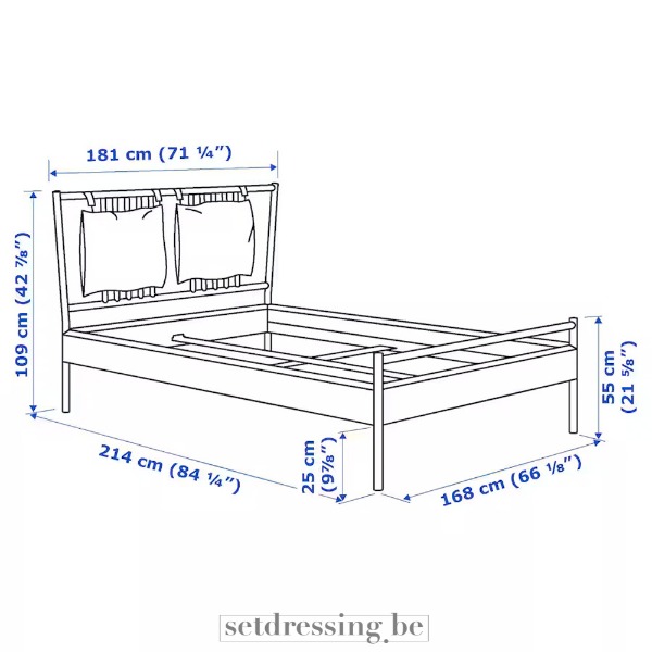 Houten bed 160cm x 200cm lichtbruin