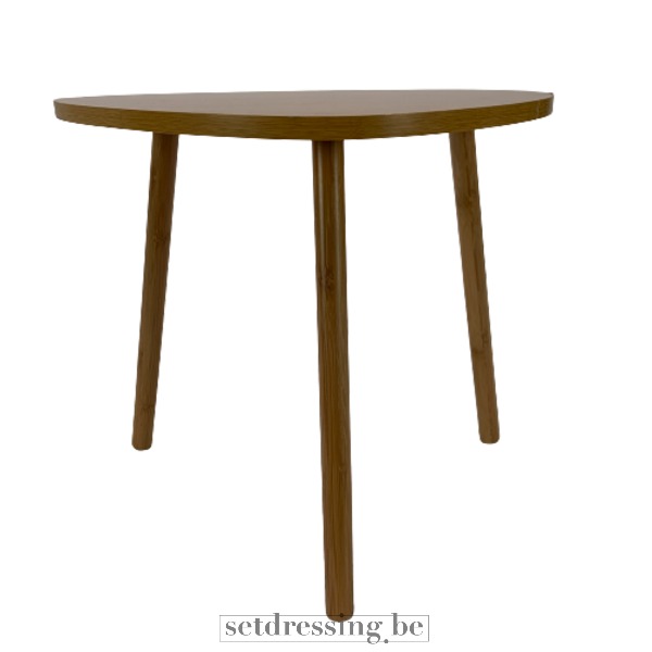 Small wooden side table with an irregular-shaped top 40cm brown