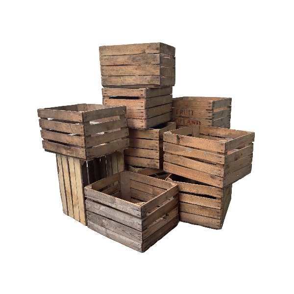 Rustic wooden crate 31cm