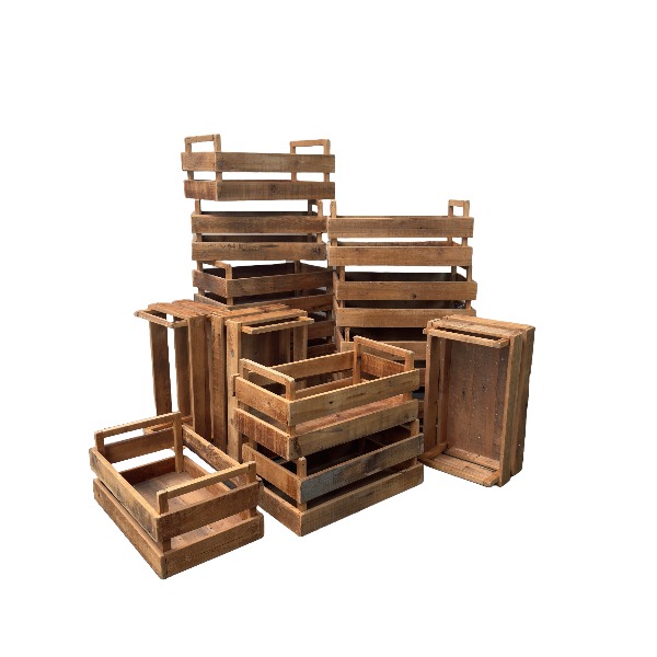 Wooden crate 45cm brown 