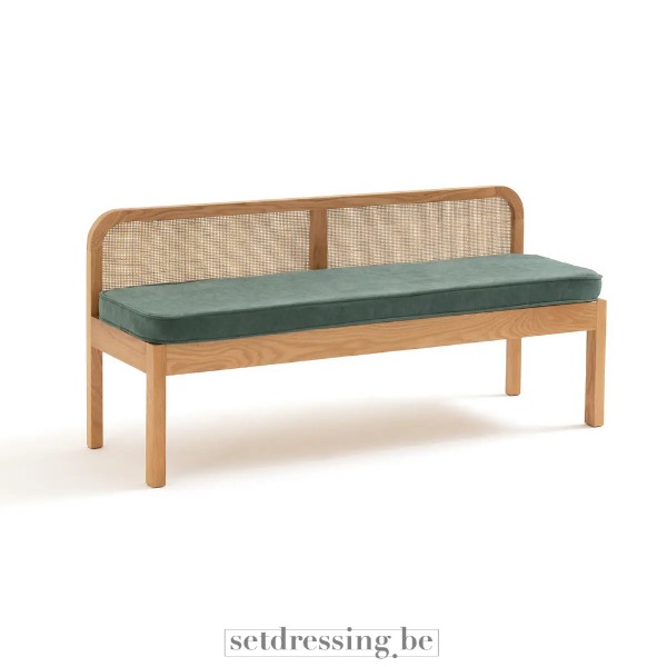 Houten rotan bank 120cm bruin