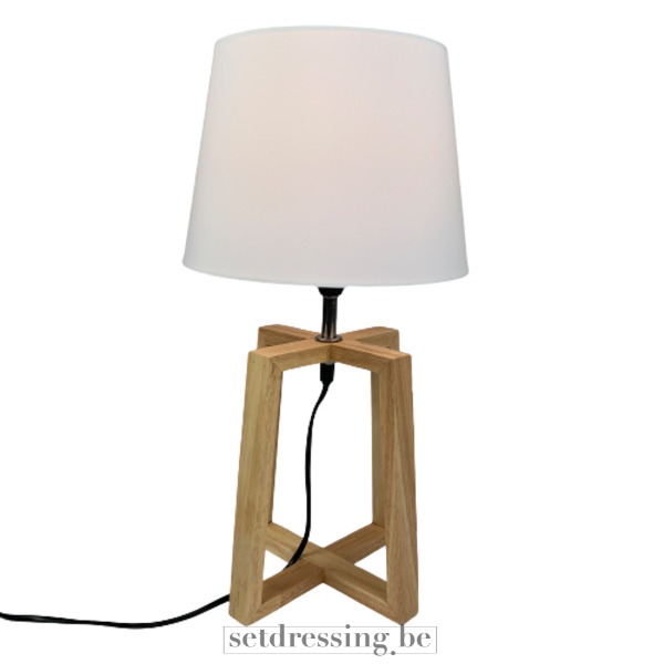 Houten tafellamp 33cm bruin