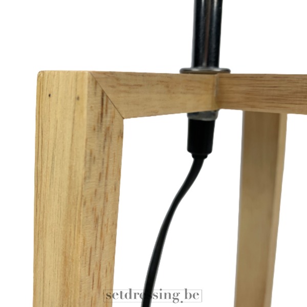 Houten tafellamp 33cm bruin
