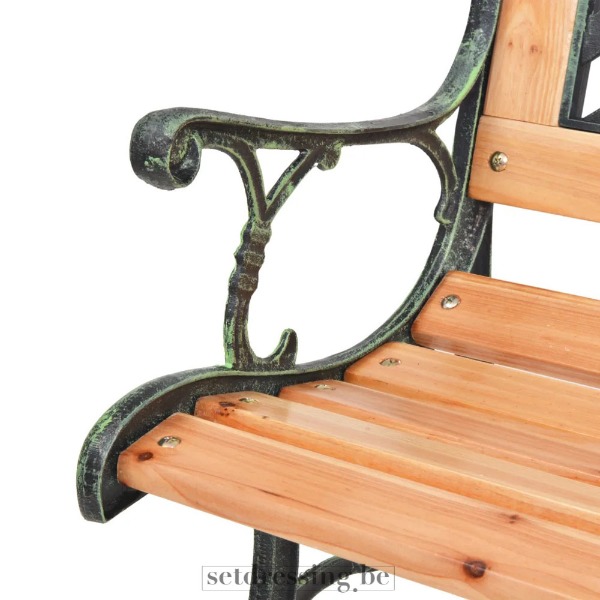 Houten tuinbank 122cm groen naturel