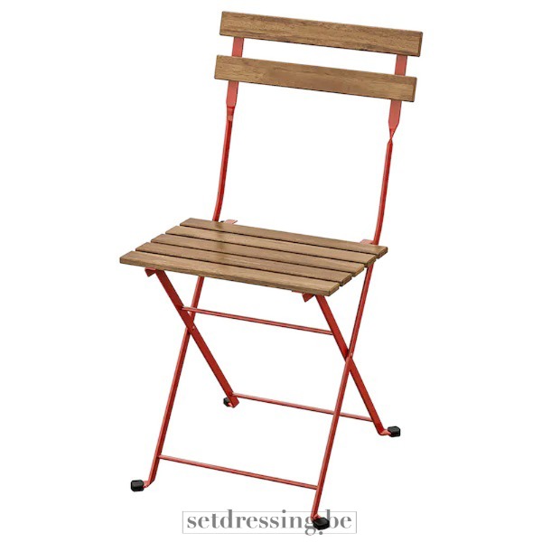 Set tuintafel met stoelen rood/bruin