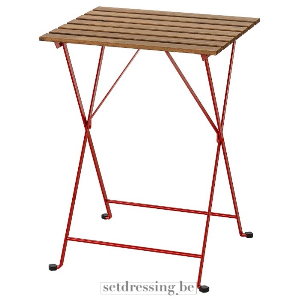 Houten tuintafel 70cm rood