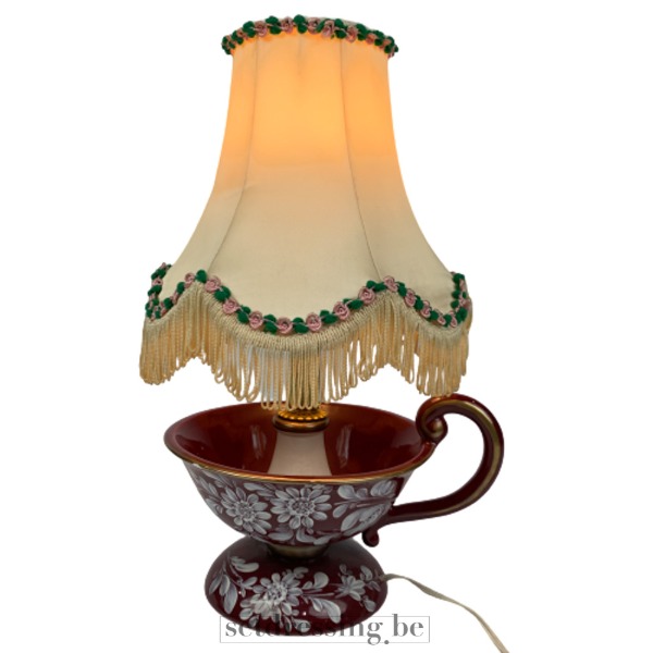 Keramieken tafellamp 24cm rood
