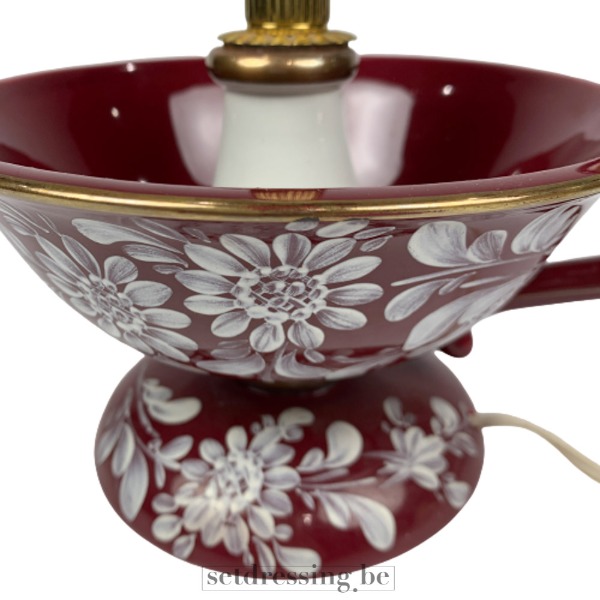 Keramieken tafellamp 24cm rood