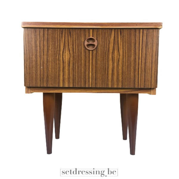 Classic drop-down nightstand 53cm brown