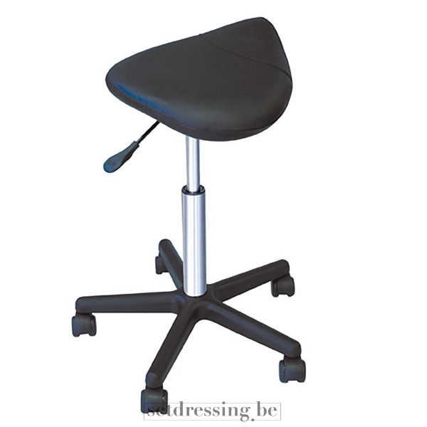 Leather saddle stool 85cm black