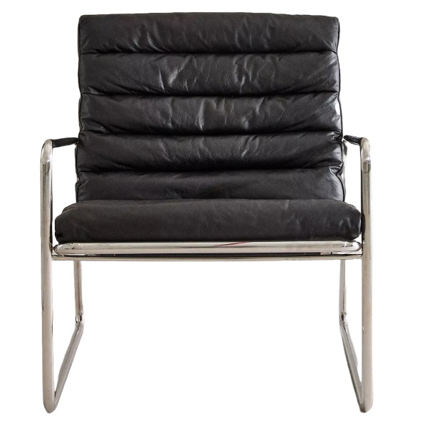 Leather accent chair black