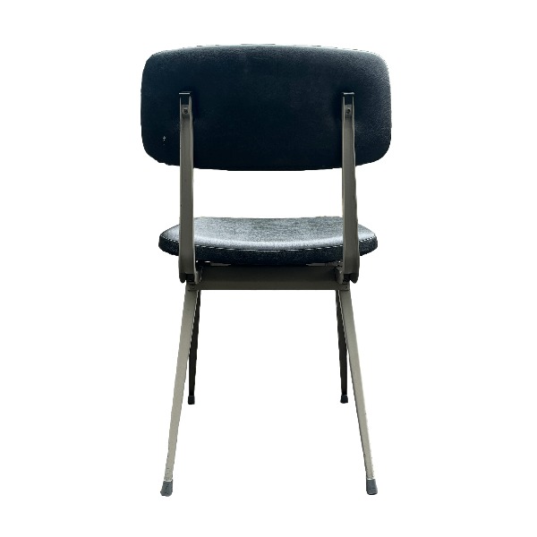 Lederen stoel 80 cm zwart