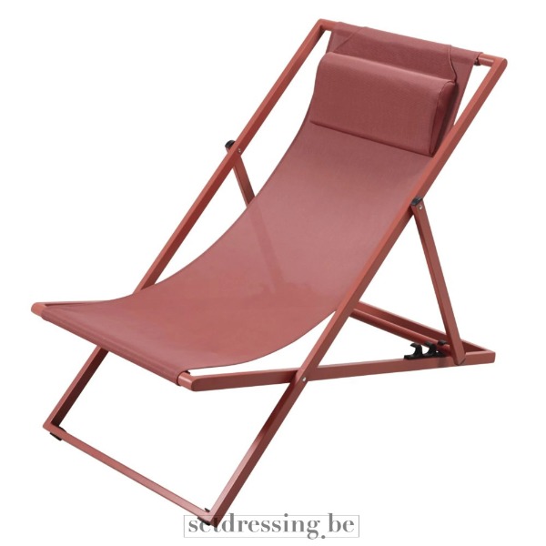 Metal beach chair 104cm red