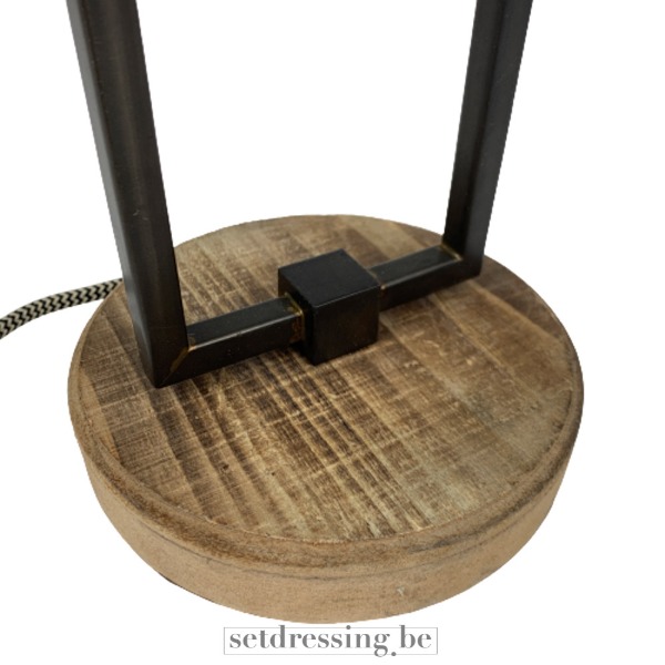 Metalen tafellamp 38cm met houten voet