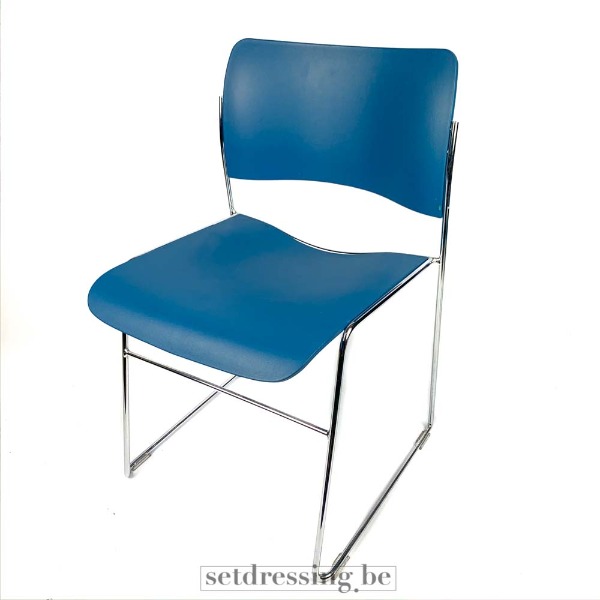 Metal frame chair 76cm blue
