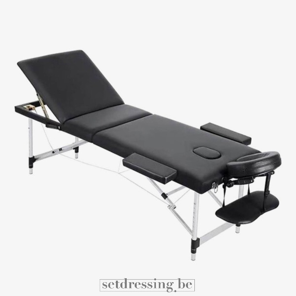 Mobiele massagetafel 185cm zwart