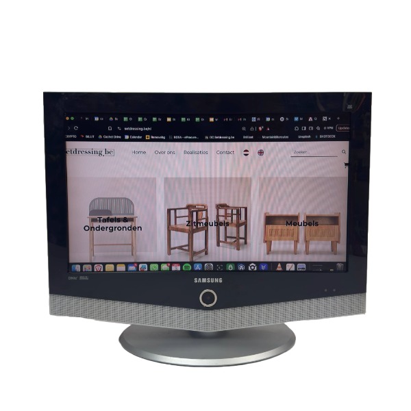 Old flat screen tv grey