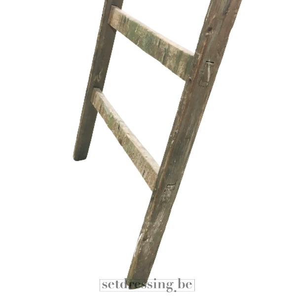 Oude houten openzetbare ladder 300cm bruin