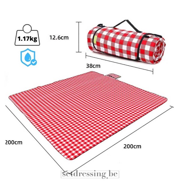 Druif ideologie Bad Picknick kleed 2m x 2m rood/wit rekwisieten verhuur setdressing.be