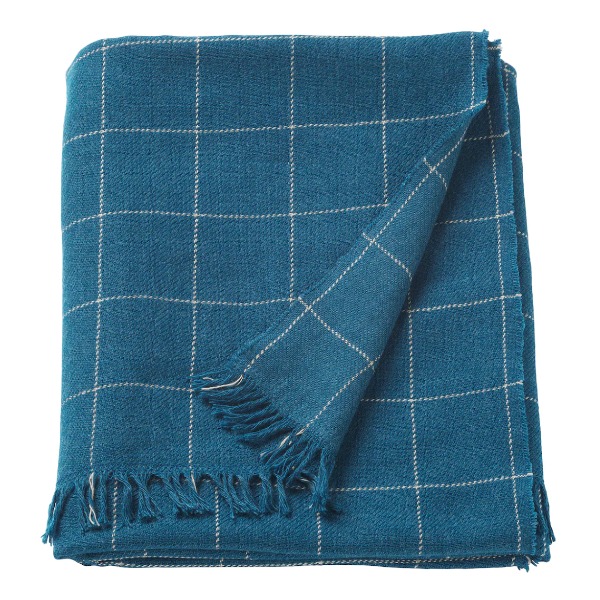 Plaid ruitjes 110x170cm blauw 