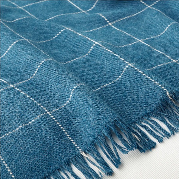 Plaid ruitjes 110x170cm blauw 