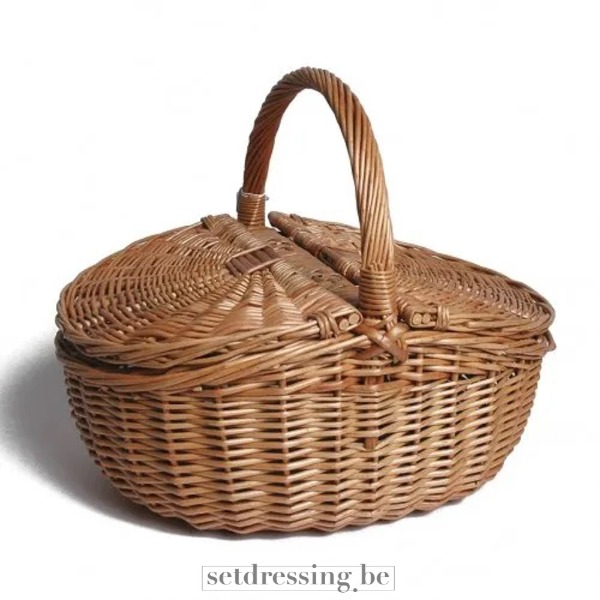 Rieten picknickmand 48cm bruin