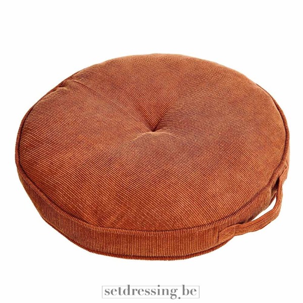 Rond kussen 45cm bruin