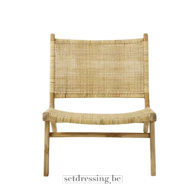 Rotan zetel teak 71cm natural