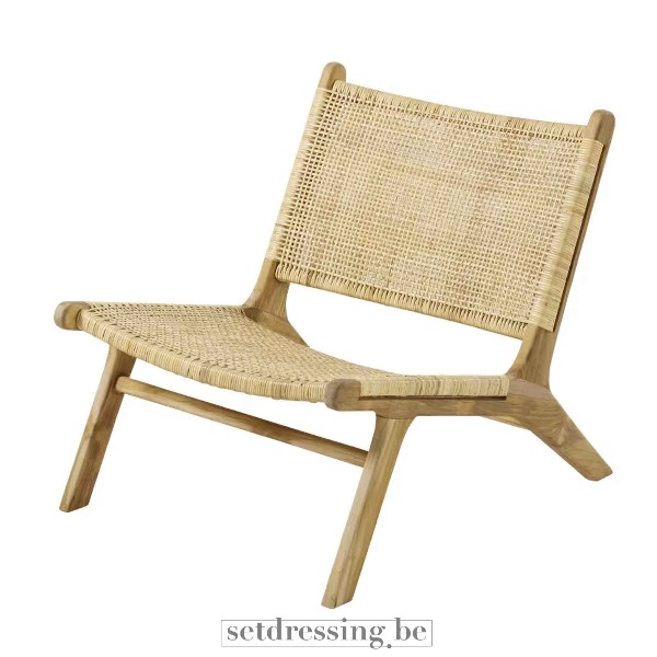 Rotan zetel teak 71cm natural