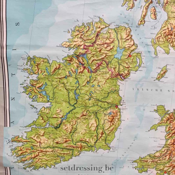 Schoolkaart Britse eilanden 
