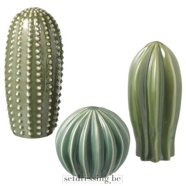 Set kleine keramieken decoratie cactussen groen