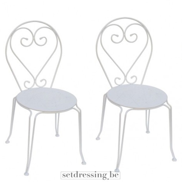 Wrought iron garden chair 40cm white