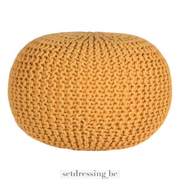 Fabric pouf 50cm yellow