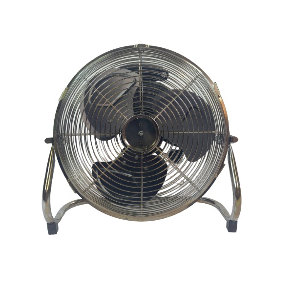 Chrome floor fan grey