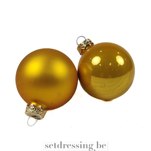 Verzameling kleine kerstballen goud