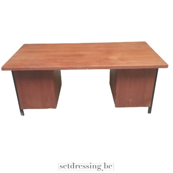 Vintage houten bureau 157cm bruin