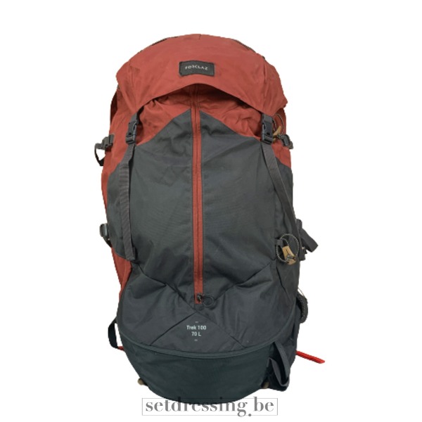 Wandelrugzak 70L rood/grijs