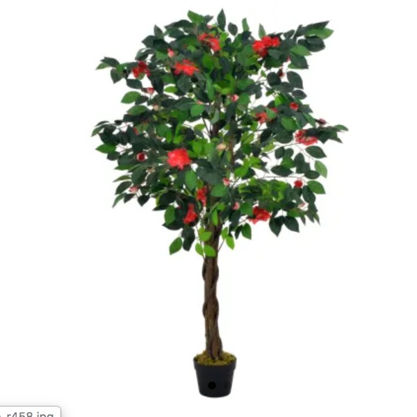 Camelia kunstplant 125cm groen, rood