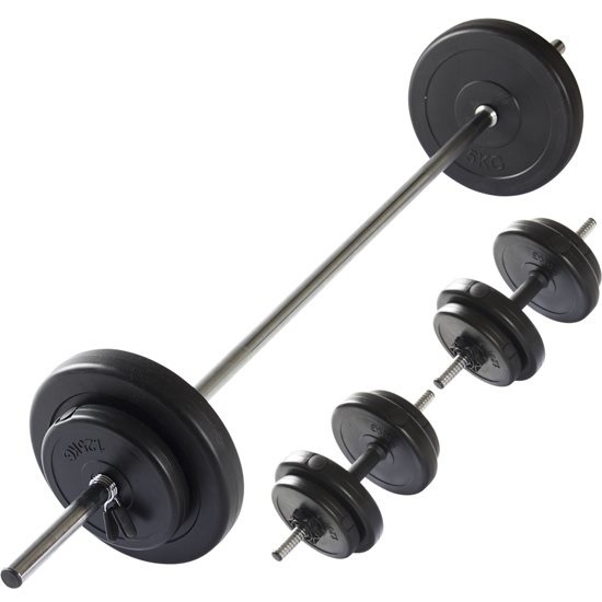 Adjustable dumbbell set black