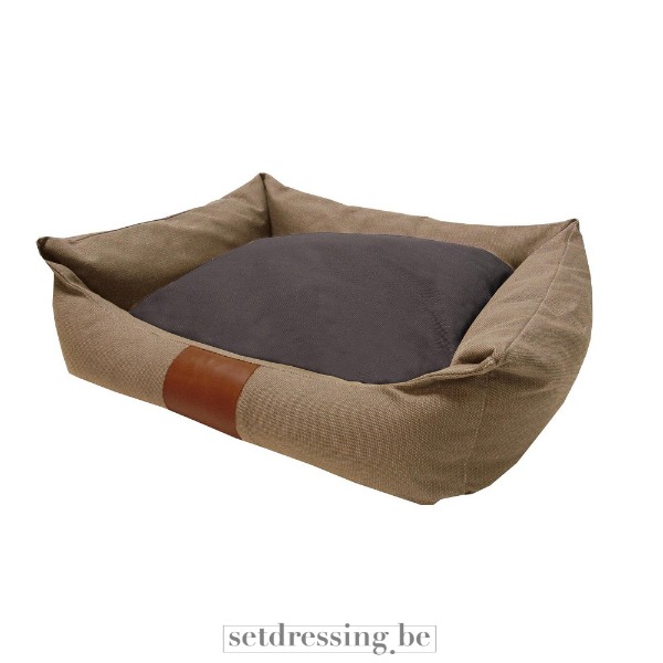 Fabric dog bed 70cm x 60cm grey/brown