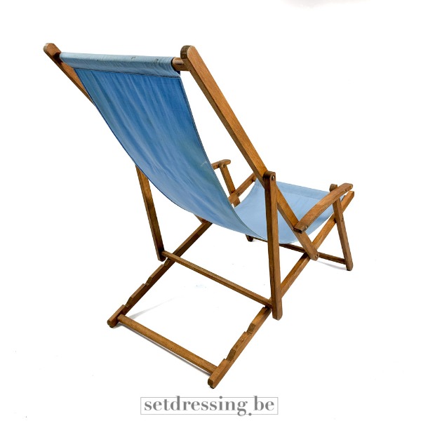 Houten strandstoel 110cm blauw