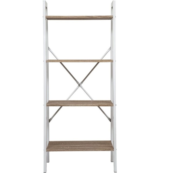 Industrieel boekenrek 137cm wit