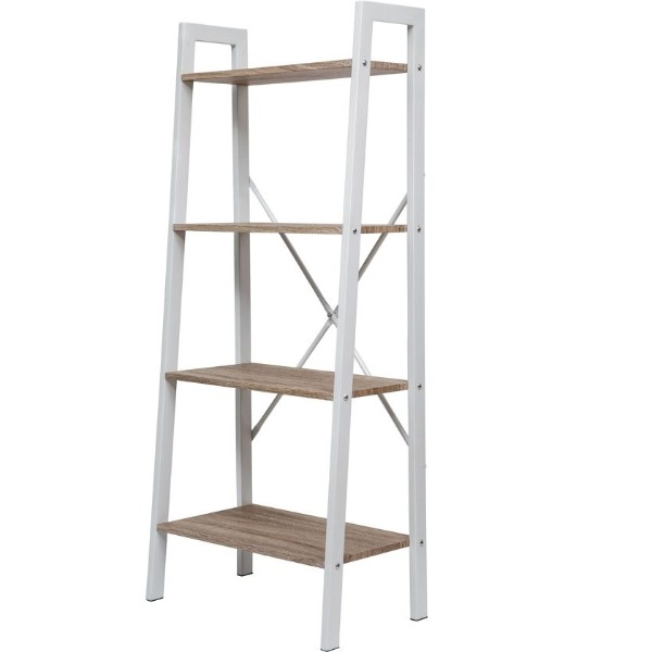 Industrieel boekenrek 137cm wit