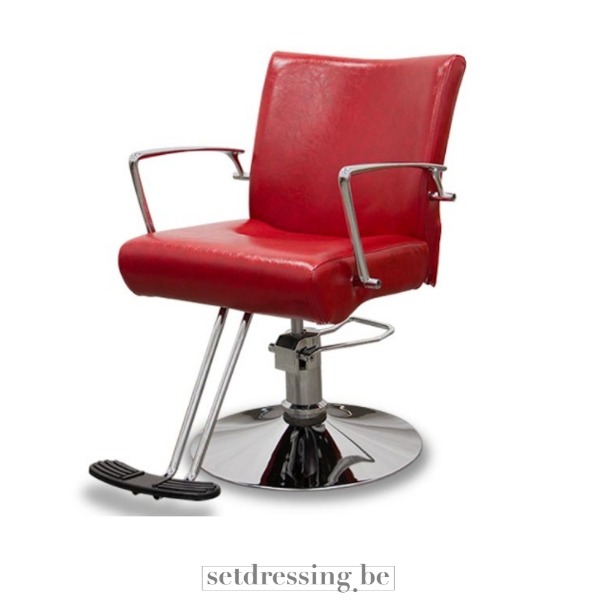 Leather barber chair 92cm red