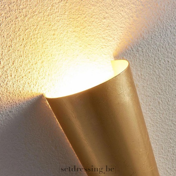 Messing wandlamp 30 cm goud
