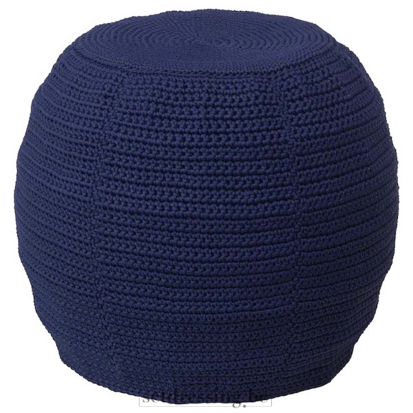 Metalen poef 48cm blauw