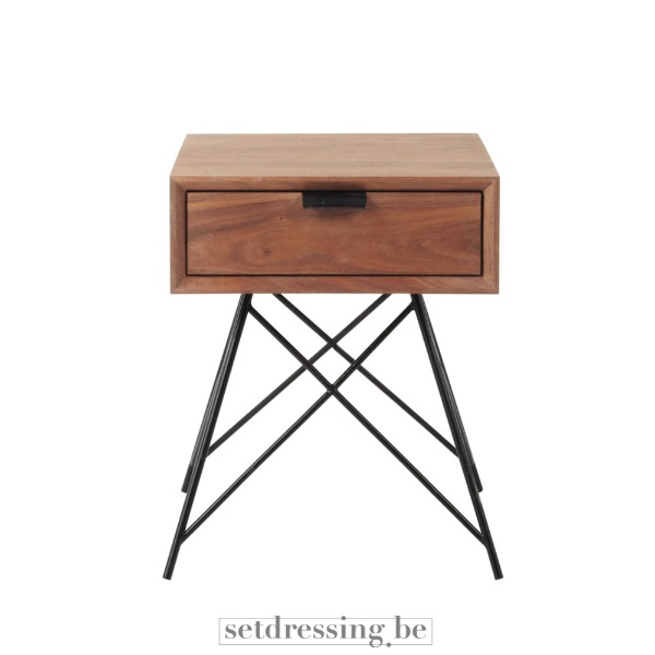 Vintage bedside table 45cm brown
